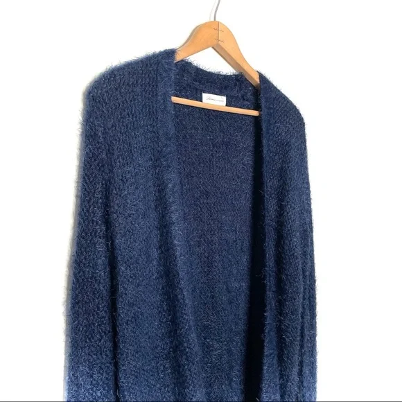 Lovers + FriendsNavy Ferrara Eyelash Open Cardigan Duster